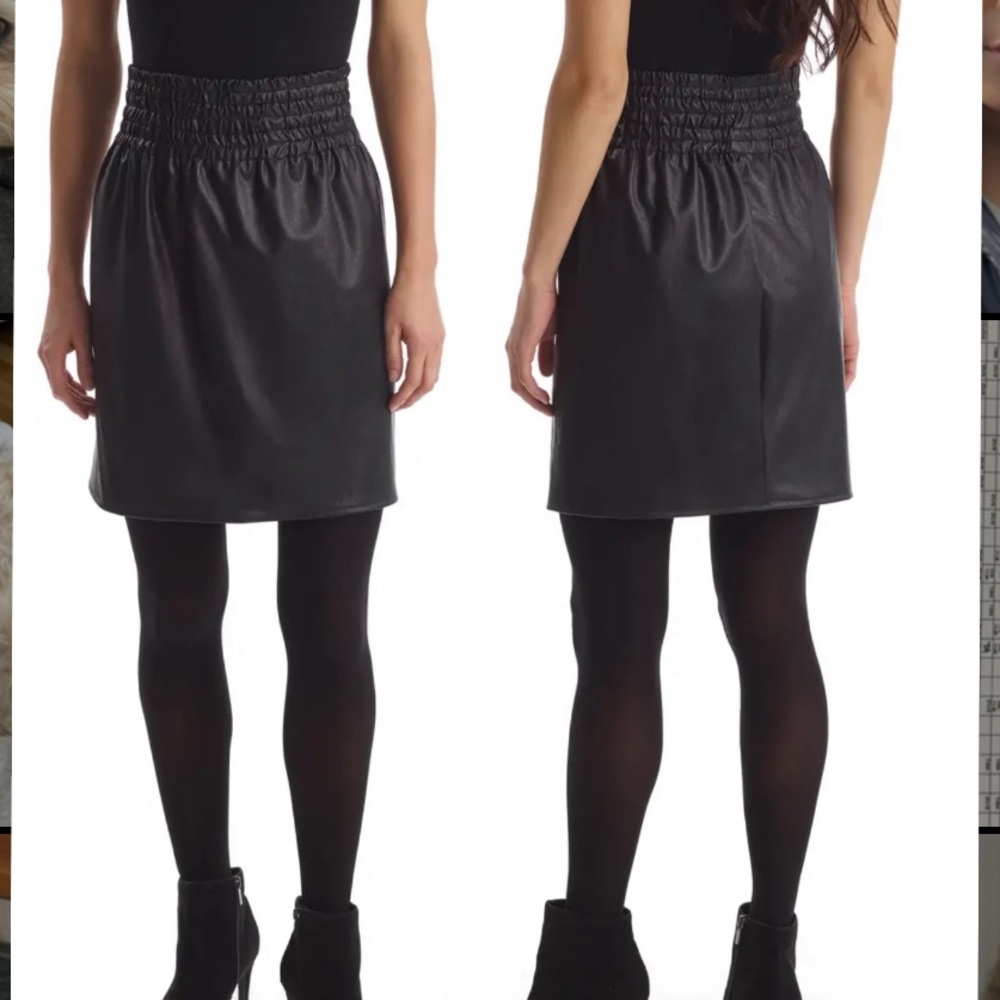 Commando Faux Leather Pencil Skirt with Smocked Waistband